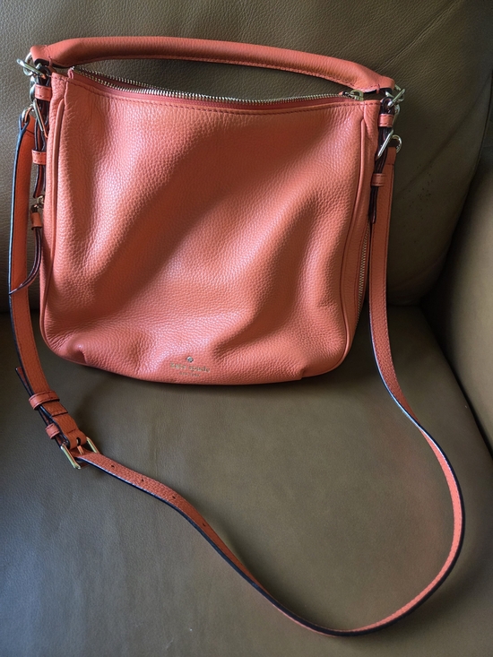 kate spade Handbags - Kate Spade New York Coral Pebbled Crossbody Bag Medium Zip Gold Hardware